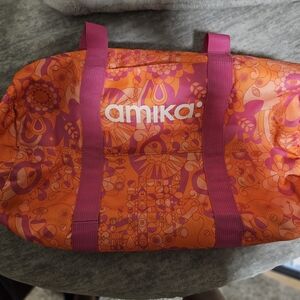 Amika Floral Orange and Pink Duffel Bag